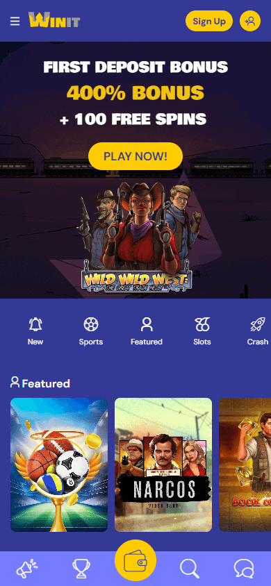 Winit Casino Mobile screenshot
